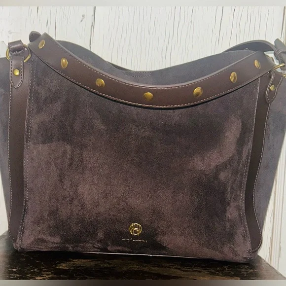 House of Harlow 1960 Style Brown Suede Tote Bag-NWOT - Picture 4 of 11
